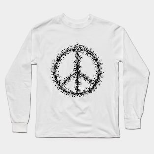 Doodle Peace Symbol Long Sleeve T-Shirt